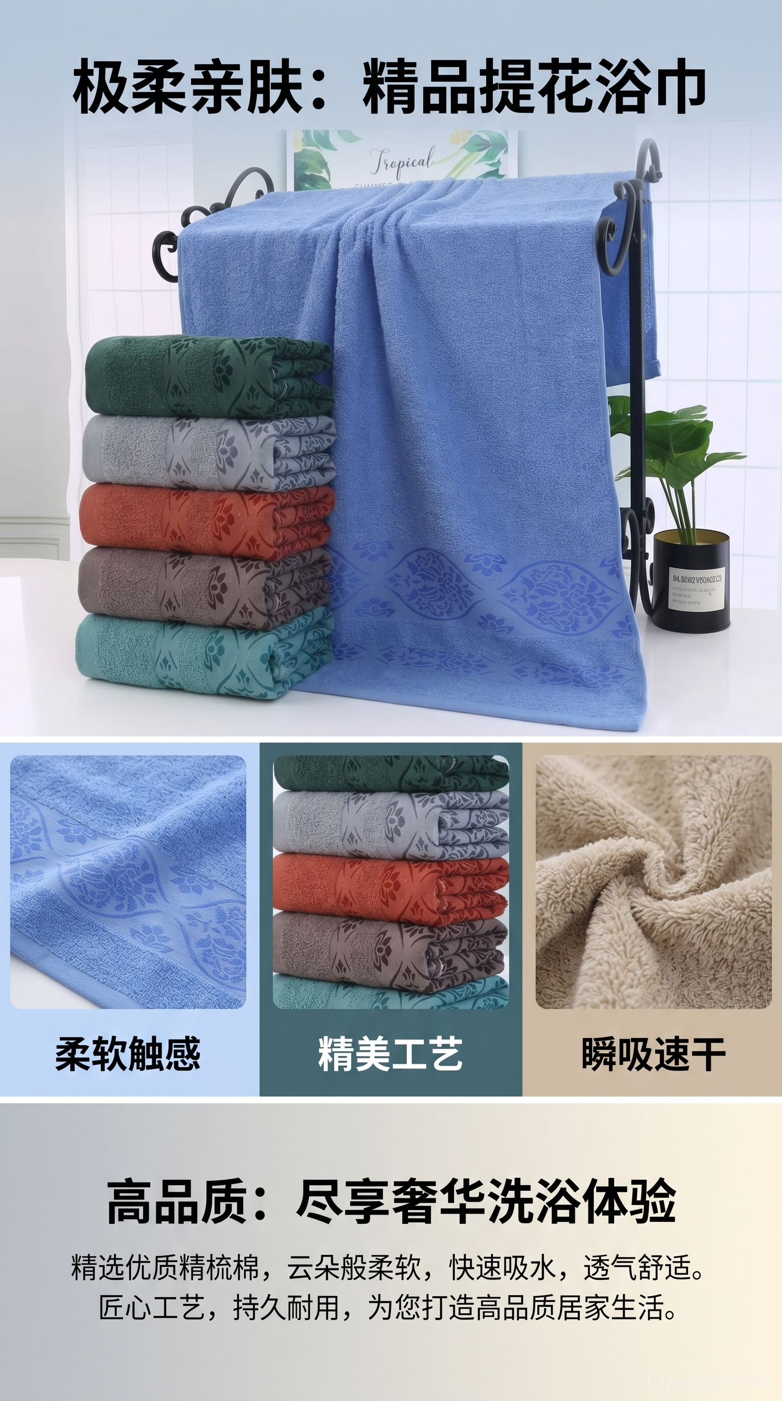 毛毯加厚保暖纯棉家用冬季盖毯柔软舒适大号 8D印花浴巾，轻盈柔软又吸水162657457详情1
