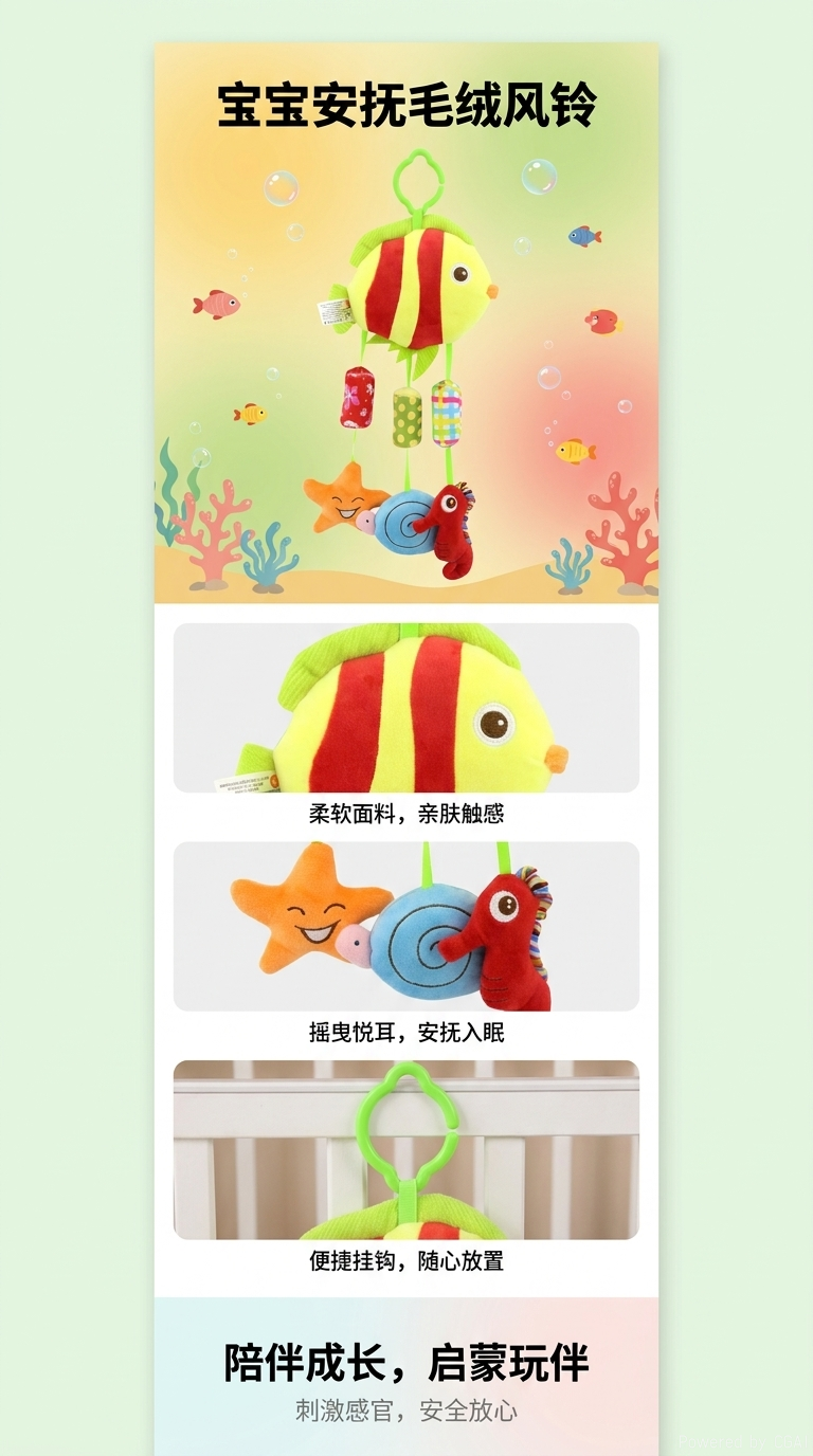 彩色海洋动物挂饰毛绒玩具鱼Hellokt星星人小挂件可爱软萌装饰详情1