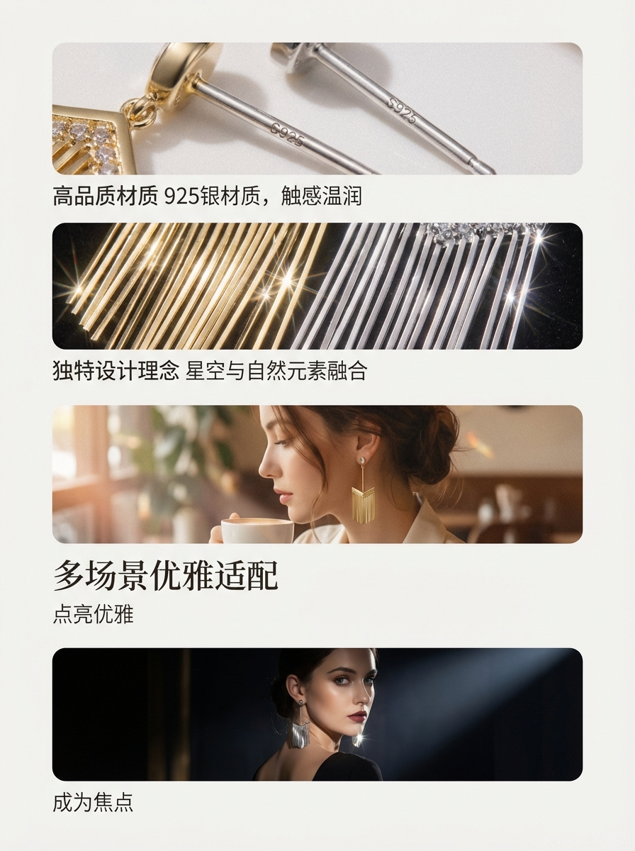 哇咔咪2026新品耳环，S925银针设计，复古风潮来袭！详情3