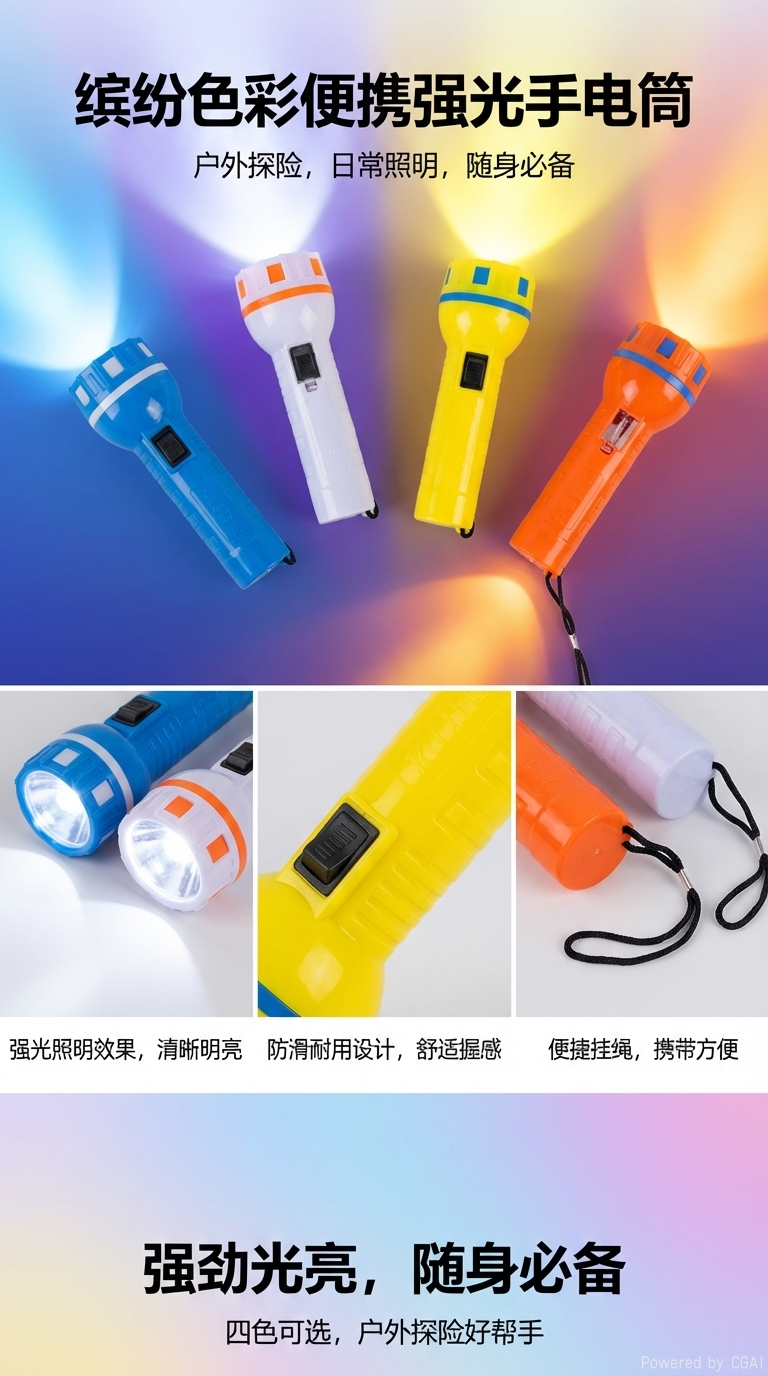 Outdoor mini flashlight, LED plastic flashlight, household lighting tool, portable strong light flashlight, street stall supply, factory direct sales, 928 pic 1