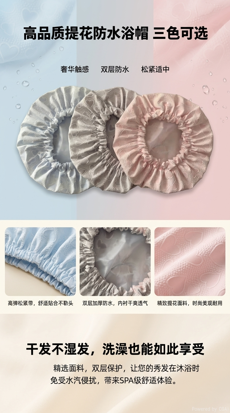 跨境纯棉舒适睡帽浴帽家用透气柔软居家旅行用详情1