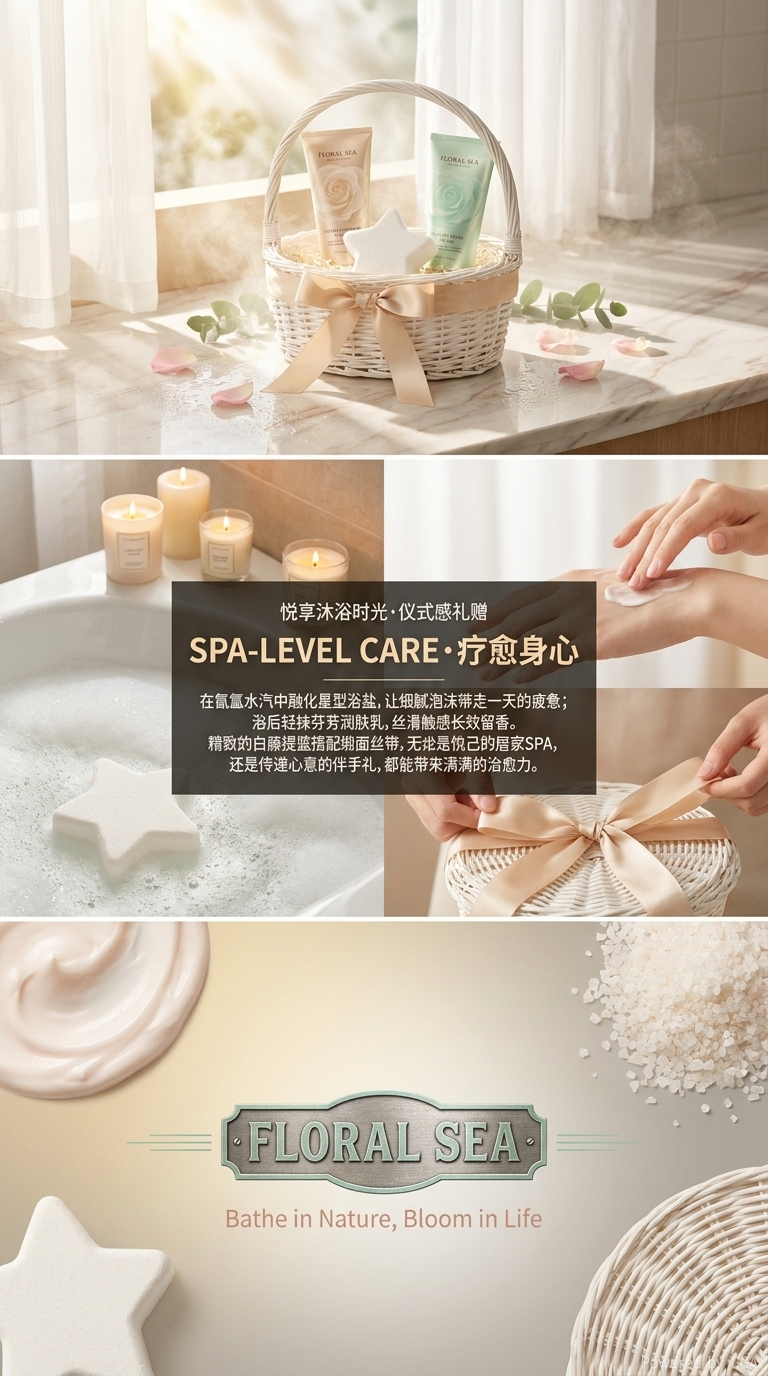 Flower ocean bath gift box, souvenir gift box, packaging box, luxurious gift box pic 3