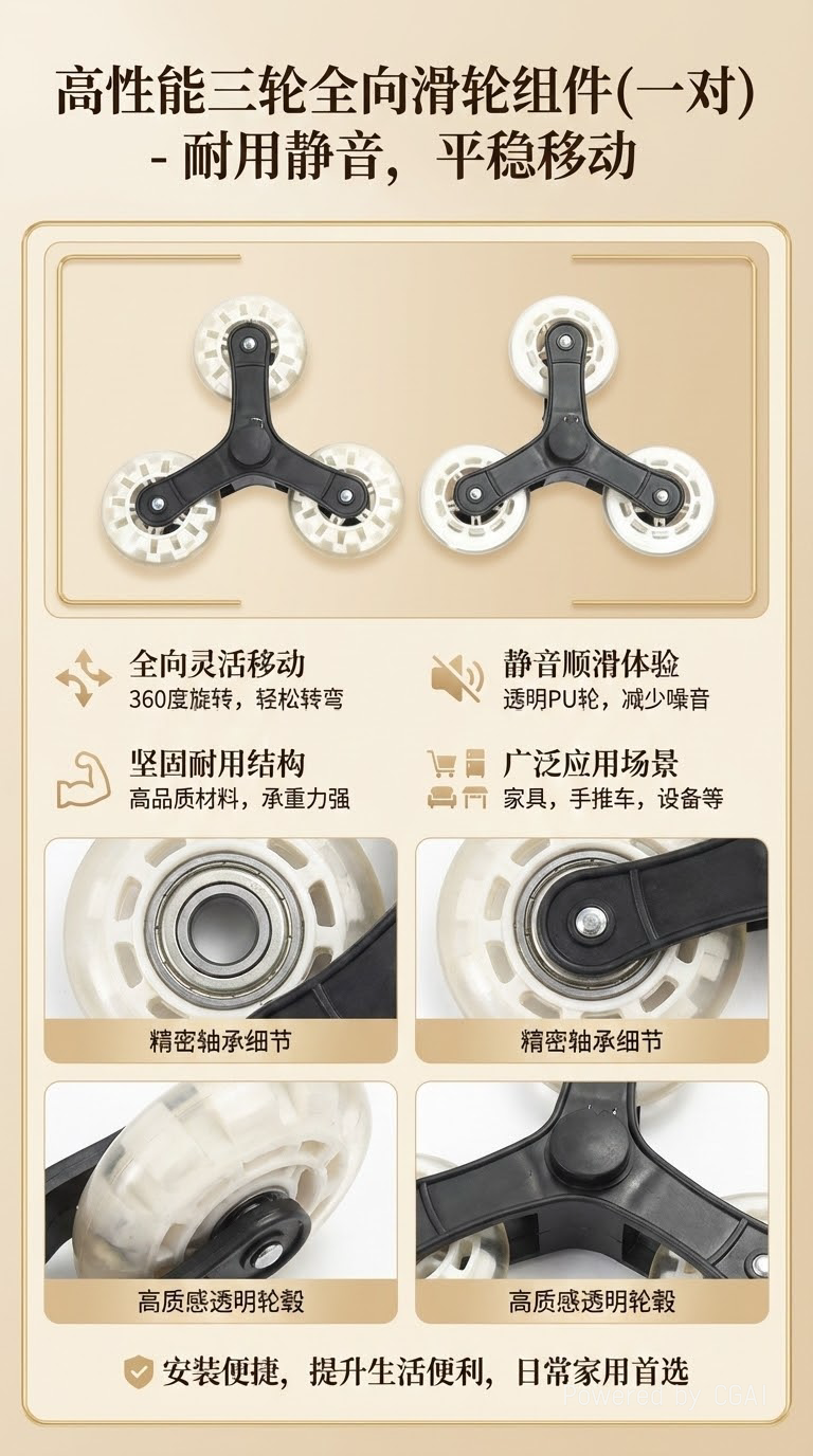 购物车轮水晶爬楼轮多规格车轮爬楼水晶轮详情1