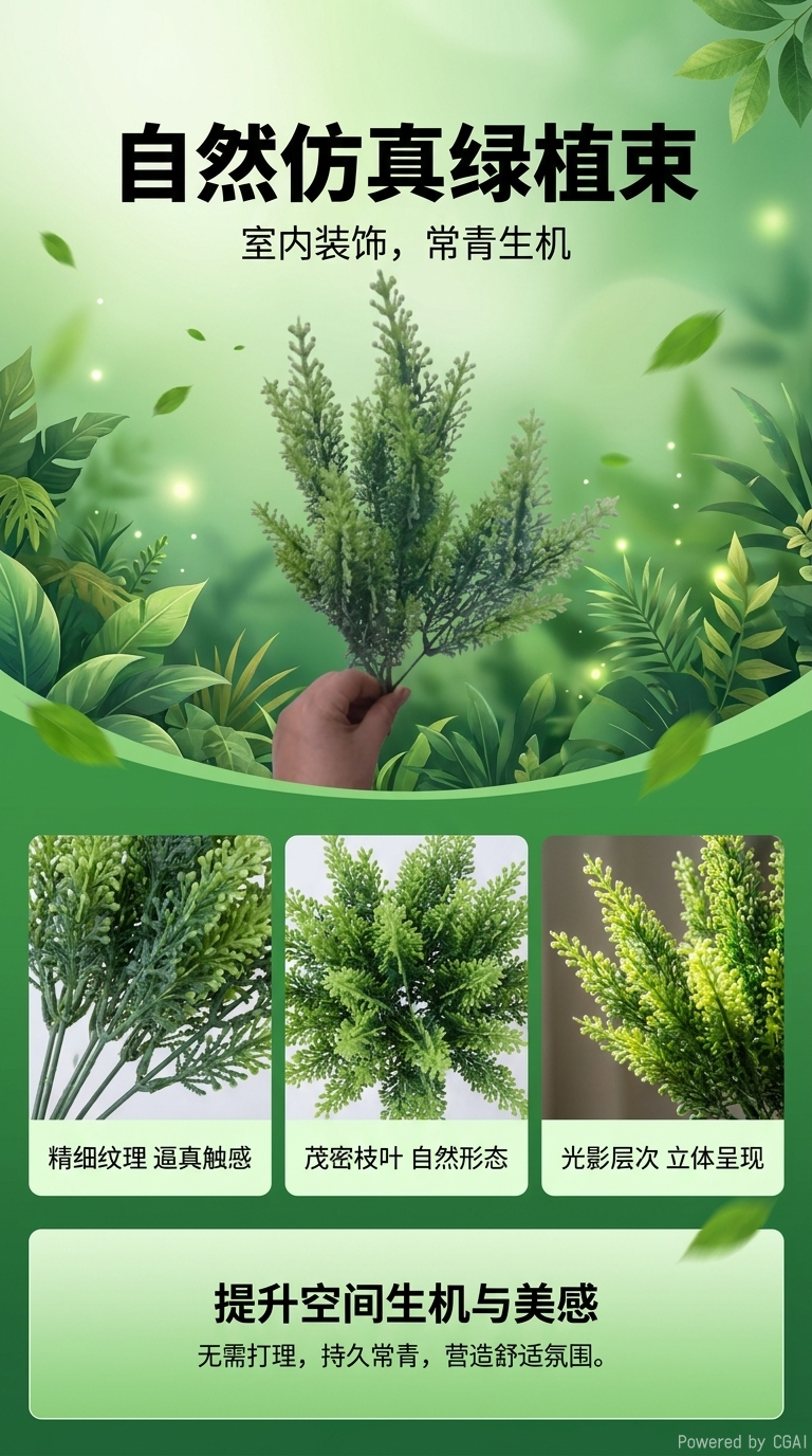 仿真植物仿真綠植假花仿真5叉25目塑料噴色水草室內外DIY 裝飾拍攝道具現貨詳情1