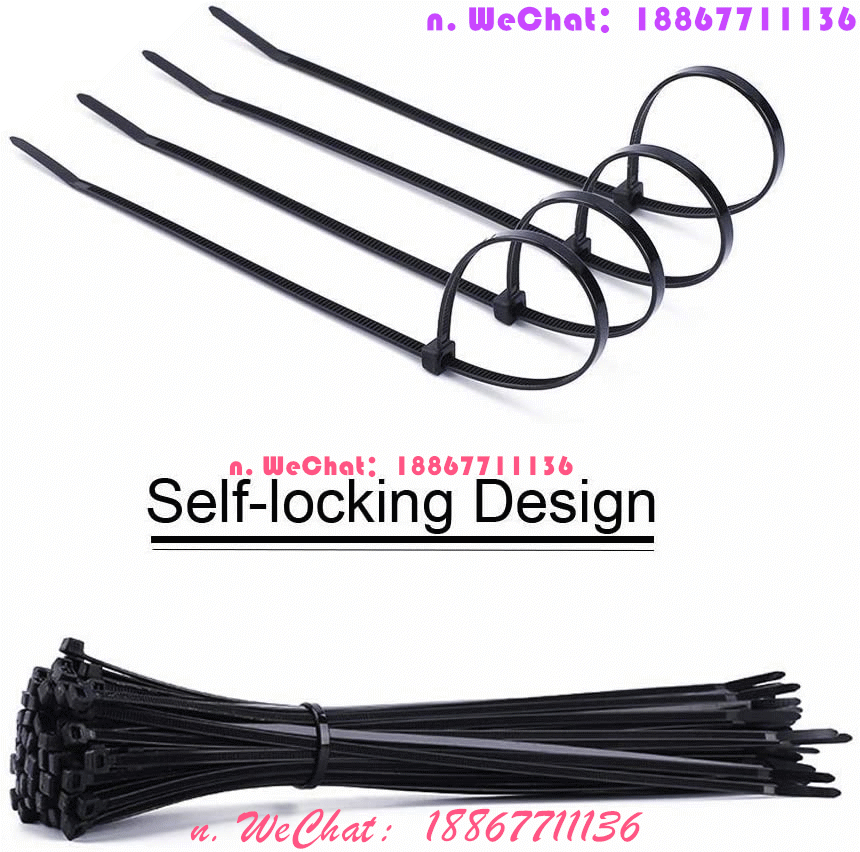 20.35 厘米电缆拉链领带尼龙拉链领带 黑色和白色50 磅强度扎带详情图5