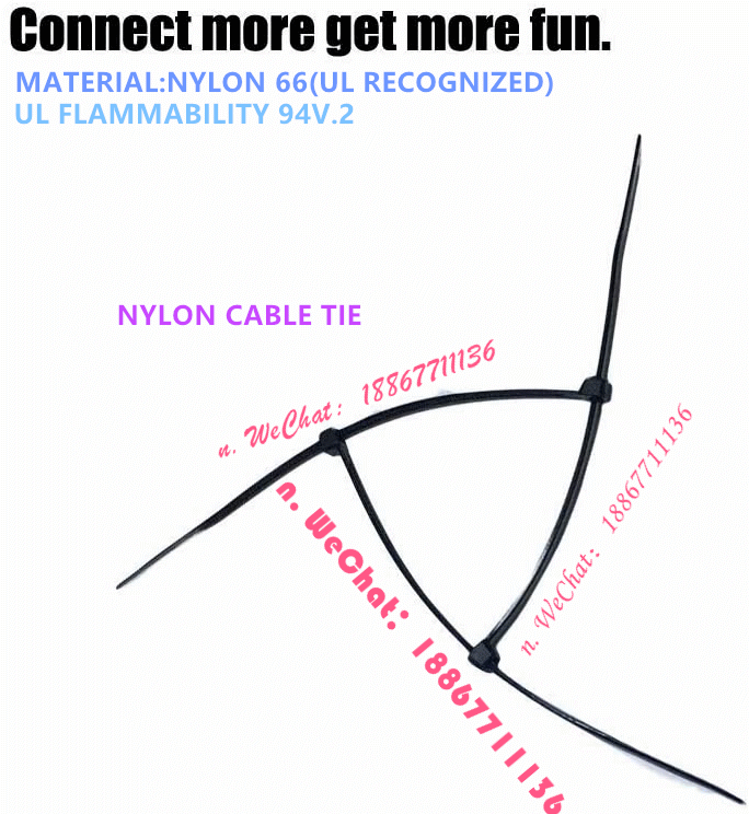 20.35 厘米电缆拉链领带尼龙拉链领带 黑色和白色50 磅强度扎带详情图4