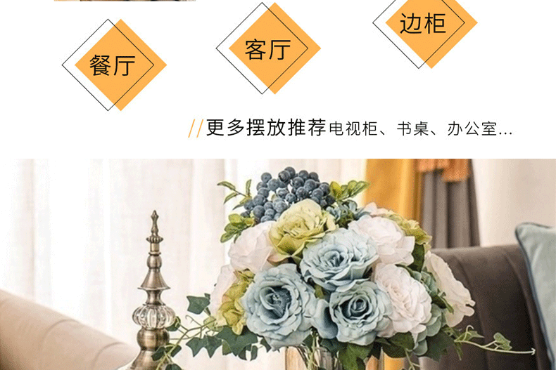 European-style glass vases, creative living room decorative items, home dining tables, light luxury flower arrangement transparent handicrafts detail image 1