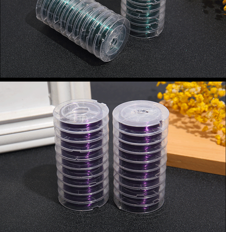 0.3MM彩铜铜丝线DIY手工缠绕线引线饰品发箍发钗定型线详情图6