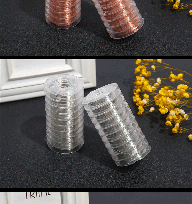 0.3MM彩铜铜丝线DIY手工缠绕线引线饰品发箍发钗定型线详情图8