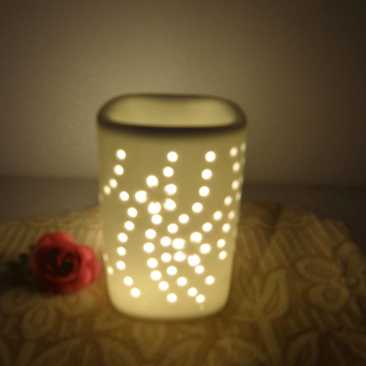 陶瓷工艺品透光白瓷香精炉 熏香炉 精油炉蜡烛台家居摆饰细节图