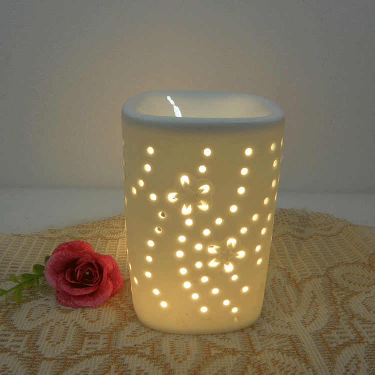 陶瓷工艺品透光白瓷香精炉 熏香炉 精油炉蜡烛台家居摆饰详情图3