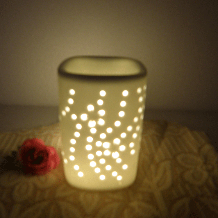 陶瓷工艺品透光白瓷香精炉 熏香炉 精油炉蜡烛台家居摆饰详情图4