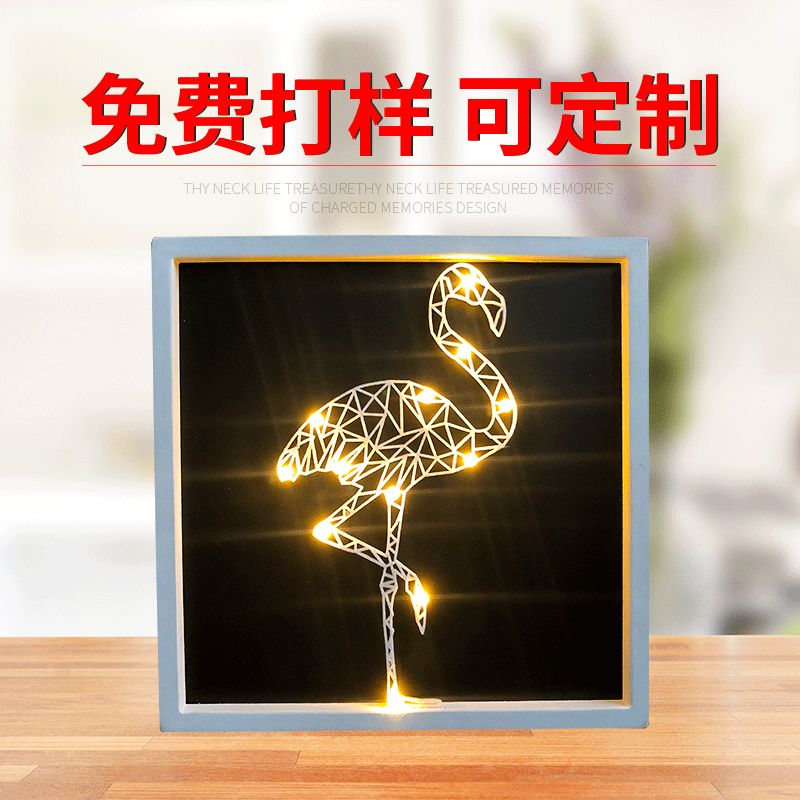 Flamingo shaped lamp pendant new LED battery small night lamp room holiday decoration lamp pendant