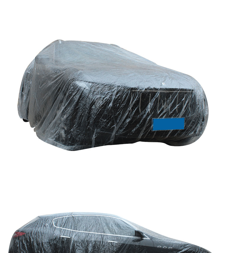 透明车罩 定制车衣车罩PE薄膜防雨罩一次性车衣 汽车一次性车衣详情图10