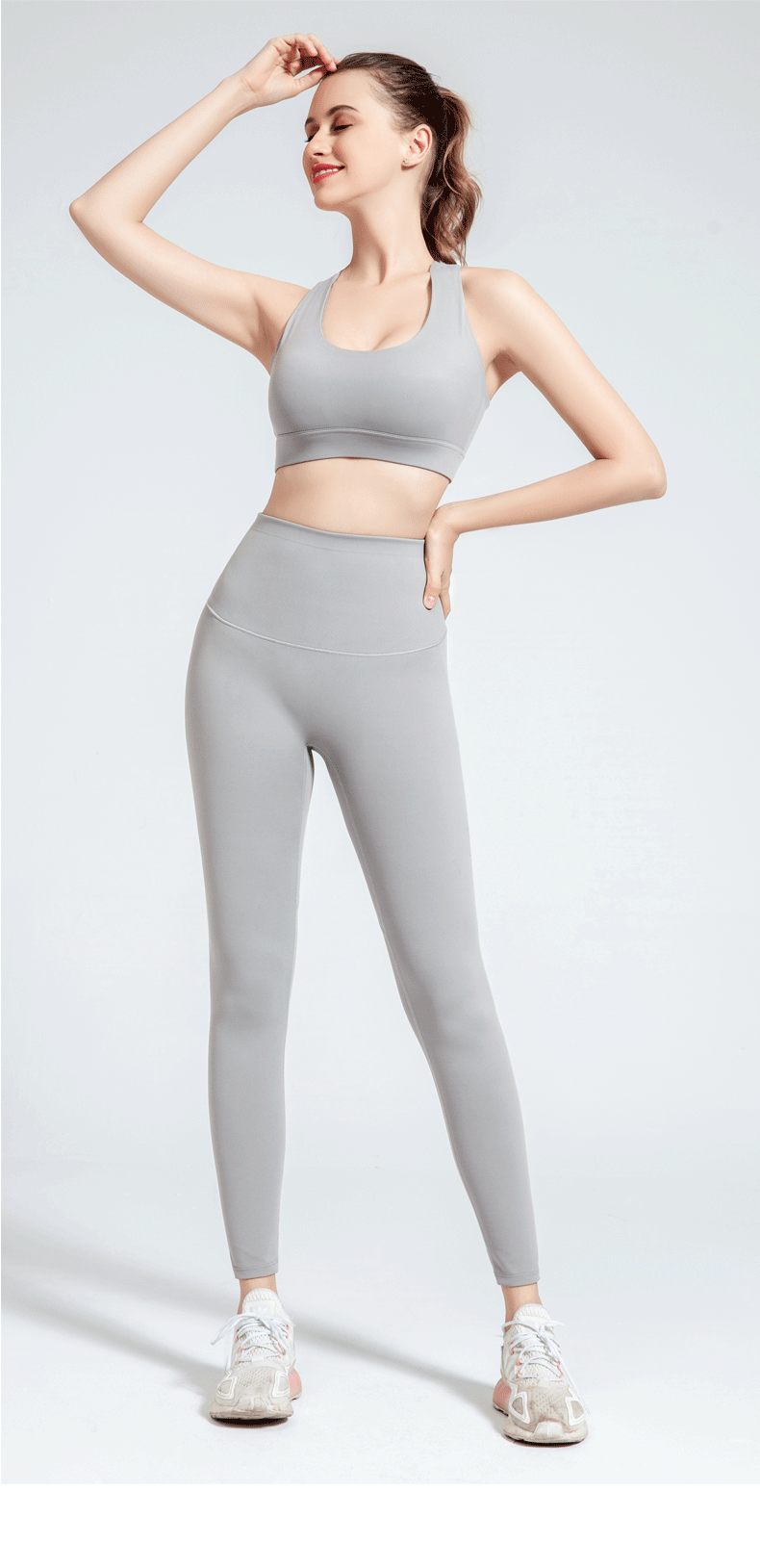 提臀透气弹性瑜伽裤女lulu磨毛健身裤裸感紧身高腰运动无尴尬线详情图17