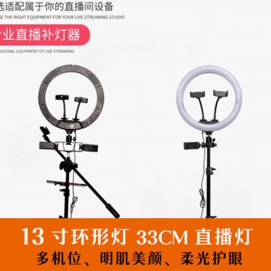 新品厂家直销13寸LED环形灯 33CM主播视频美颜摄影手机直播补光灯