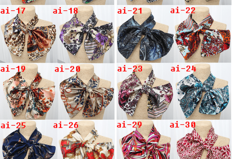 简爱丝缘百变巾职业魔术巾空姐白领工作领巾色丁仿真丝印花百搭丝巾女批发详情6