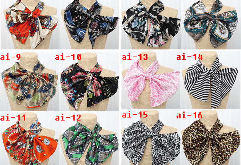 简爱丝缘百变巾职业魔术巾空姐白领工作领巾色丁仿真丝印花百搭丝巾女批发详情5