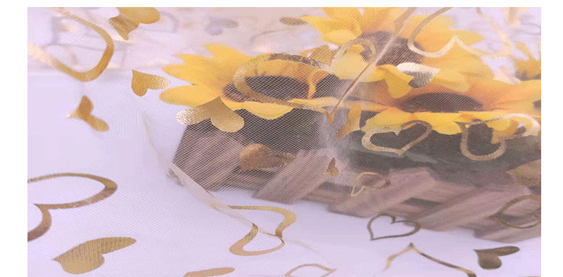 Gold-embossed heart-shaped soft mesh fabric, photo fabric, clothing fabric, stage costume, puffy skirt, DIY handicrafts, accessories detail image 5