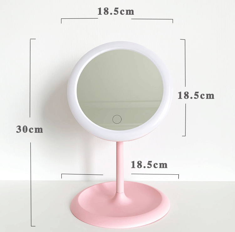 led化妆镜带灯台式桌面便携高清镜USB充电式补光随身折叠梳妆镜子详情图7