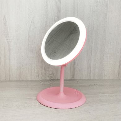 led化妆镜带灯台式桌面便携高清镜USB充电式补光随身折叠梳妆镜子详情图1