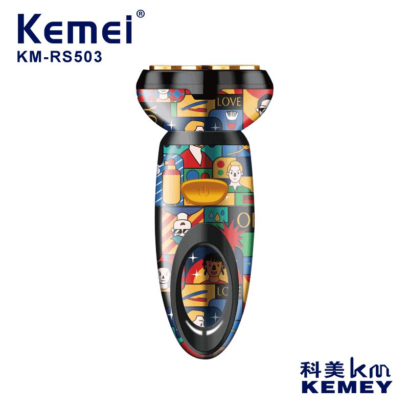Cross border manufacturers direct supply razor Kemi MAX KM-RS503 Graffiti trend usb rechargeable mini razor razor