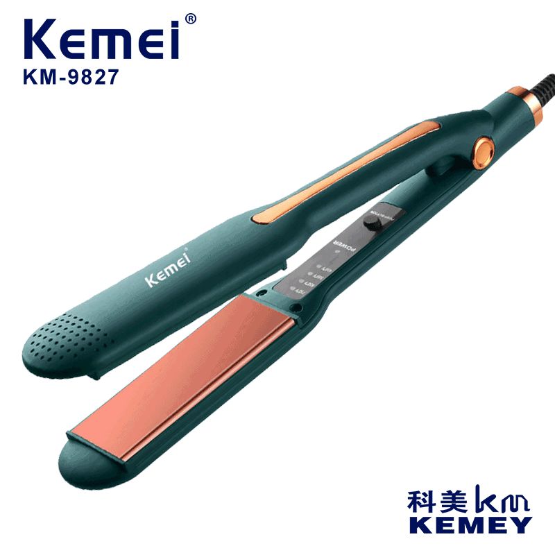 Cross border manufacturers direct supply hair straightener Keme KM-9827 Straightener hair straightener women's straight curling iron