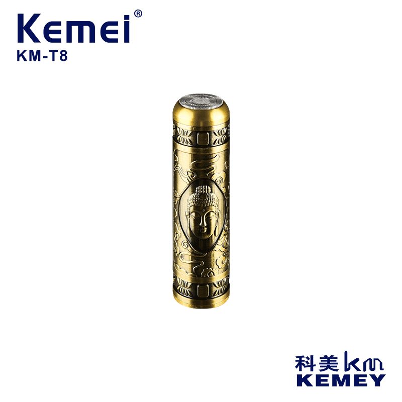 跨境厂家直供 迷你电动单网浮动剃须刀科美便携式KM-T8刀头水洗光头神器剃须刀