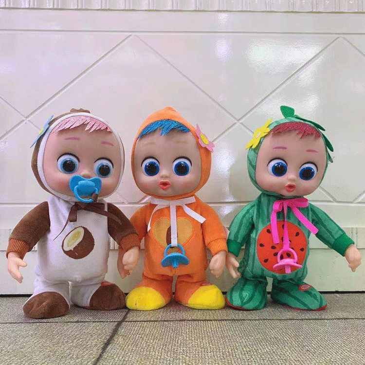 Hengxin Toy Fruit Crying Baby 10-inch Baby Simulation Toy English Singing Walking Electric Children's Fruit Park 01 Specification image
