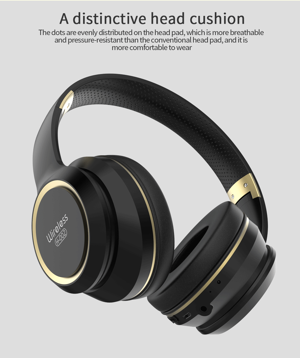 2024新款无线头戴式蓝牙耳机运动大耳罩可折叠电脑降噪音乐音频详情7