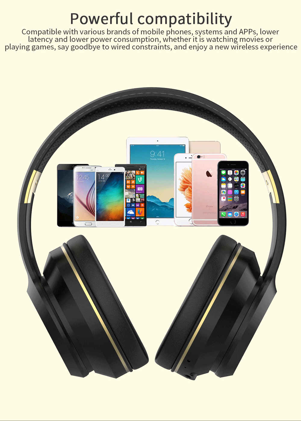 2024新款无线头戴式蓝牙耳机运动大耳罩可折叠电脑降噪音乐音频详情12