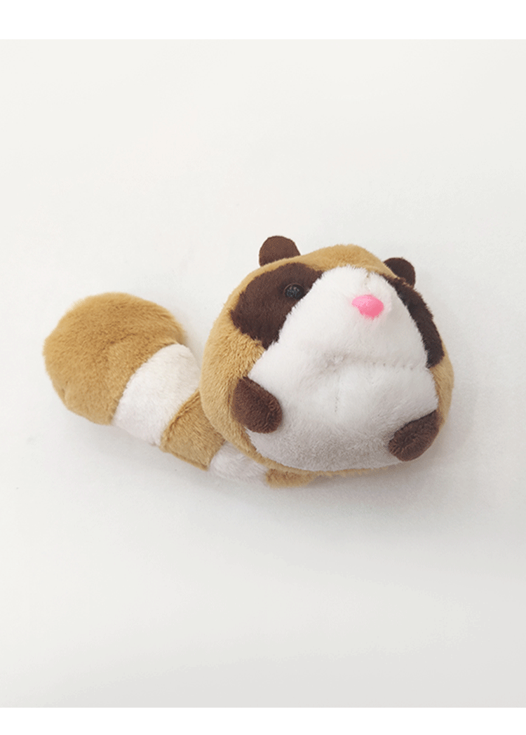 Cute long-tailed round squirrel plush toy, schoolbag pendant, cartoon creative keychain plush toy, mouse toy gift pic 5