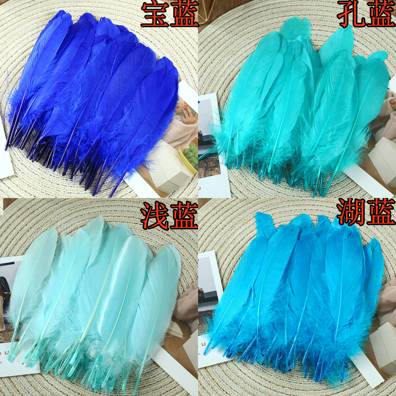 新世纪羽毛 现货 供应各类羽毛 硬大飘羽毛婚庆幼儿手工装饰材料捕梦网羽毛批发