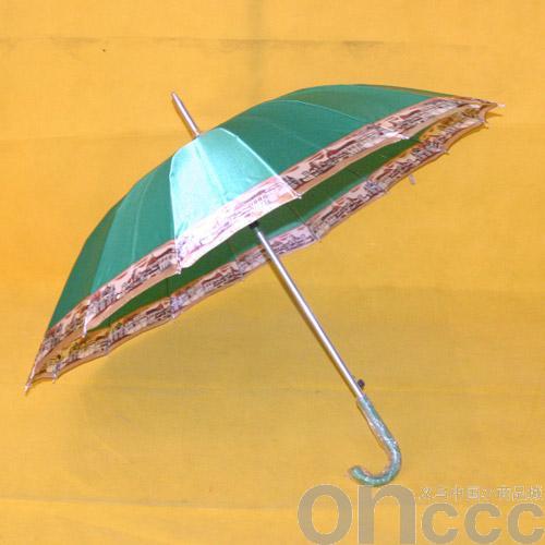 A new style of green, fresh and light green, with a touch edge and a straight handle umbrella