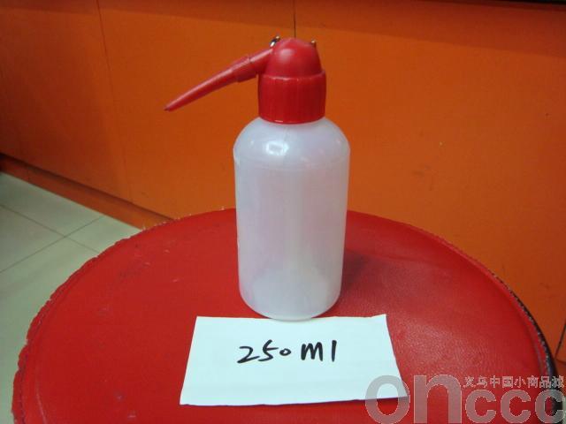 Red mouth wash bottle