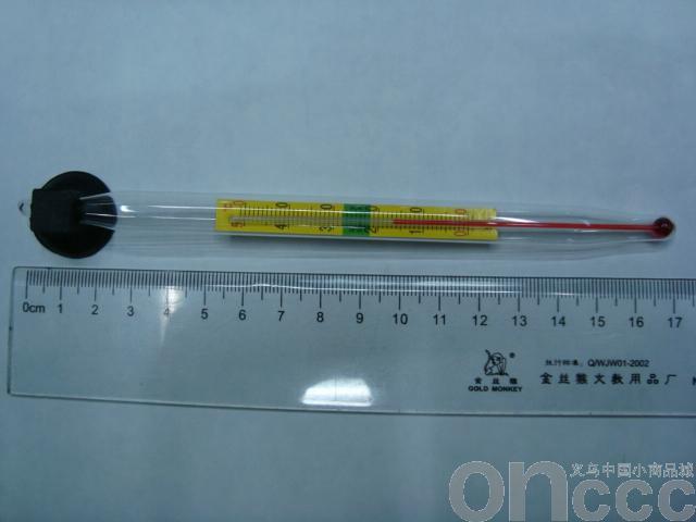 Suction cup glass thermometer