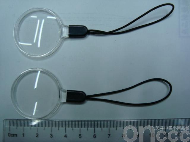 Phone chain magnifying glass