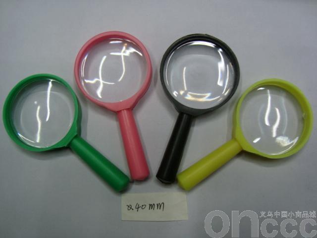 Colored plastic magnifying glass