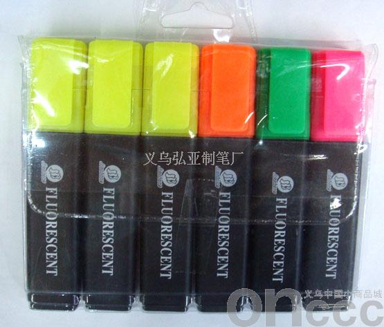 Highlighter HONGYOUNG 6 PVC bags marker pen manufacturer direct sale