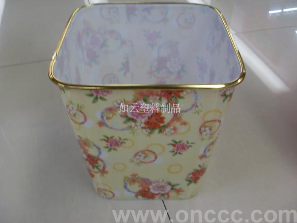 批发供应塑料金边方纸筒093垃圾桶