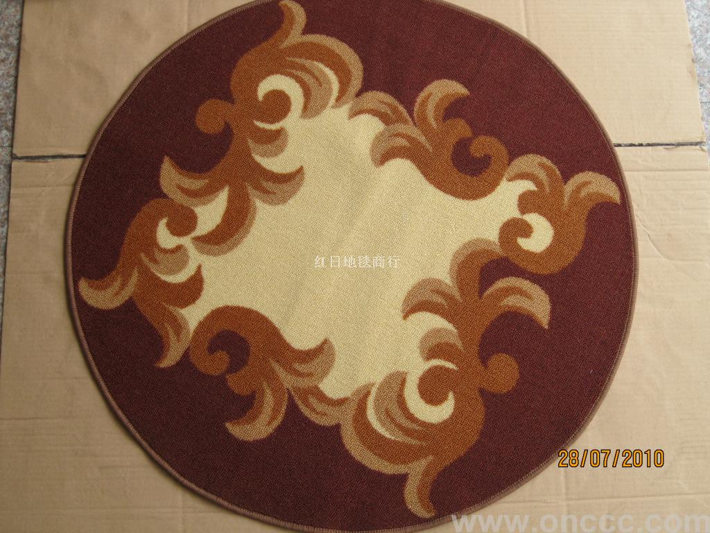 Round Egyptian blanket floor mat coffee waterproof, non-slip and sand resistant products wash well thumbnail