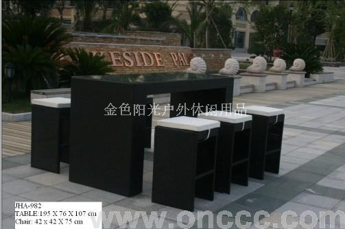 纯手工编织精美藤艺吧台椅/藤椅/酒吧桌椅/户外编藤家具