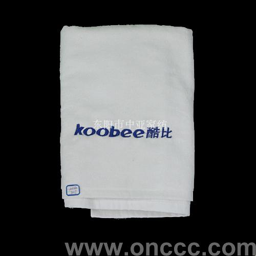 白色浴巾100%纯棉 加印logo 厂家直销