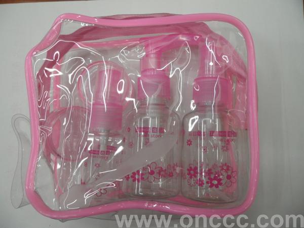 A five-piece set of empty makeup bottles cream bottles