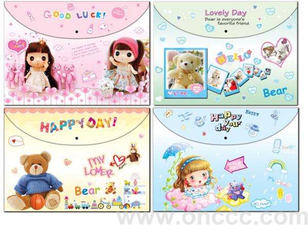 Cartoon file bag Storage bag information bag folder snap bag thumbnail