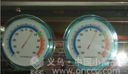 Bimetallic circular transparent thermometer