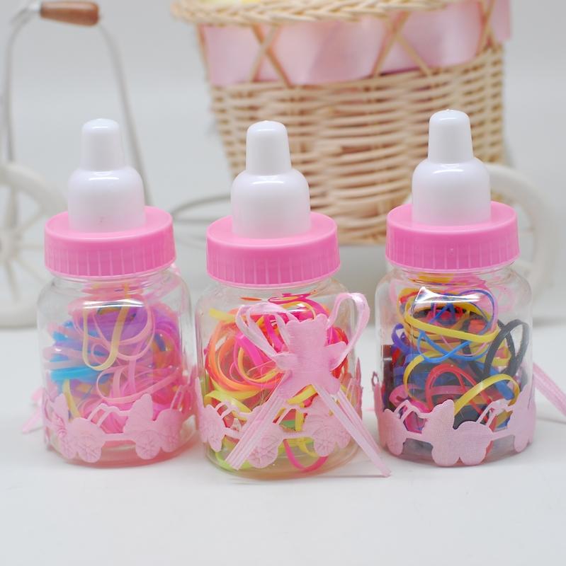 Korean candy-colored headwear, baby and girl hair bands, milk bottles, rubber bands, seven-color factory wholesale