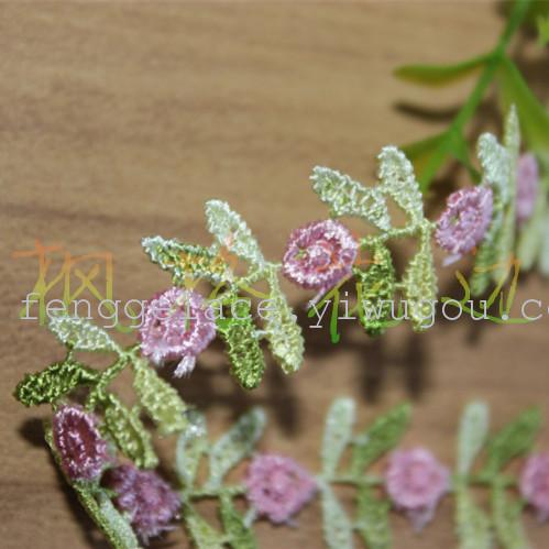 The flower and grass circulation flower barcode lace YP-101179 is specially designed for water-soluble lace embroidery on scarves, cushions, clothing, etc. It has a wide range of applications and can be dyed in various colors