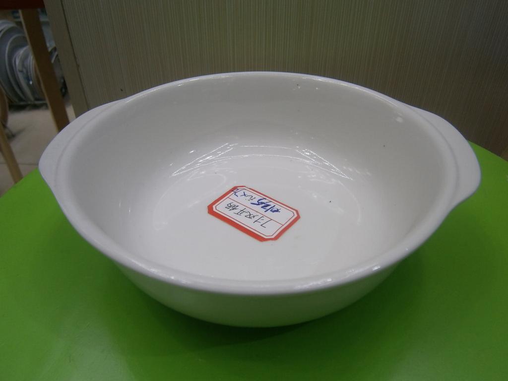 7-inch double-ear bowl, ceramic double-ear bowl, white bowl