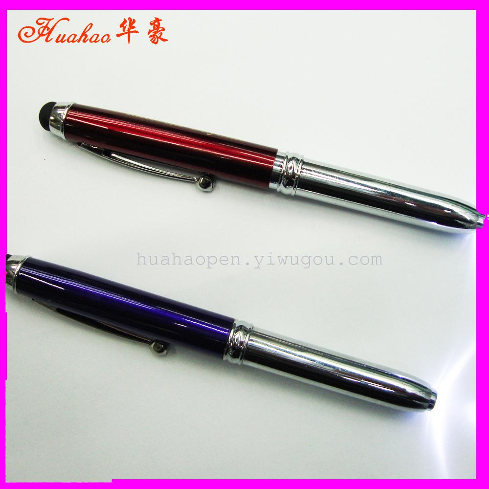 Multifunctional metal pen Metal ballpoint pen LED light pen Touch screen pen Mobile stylus special